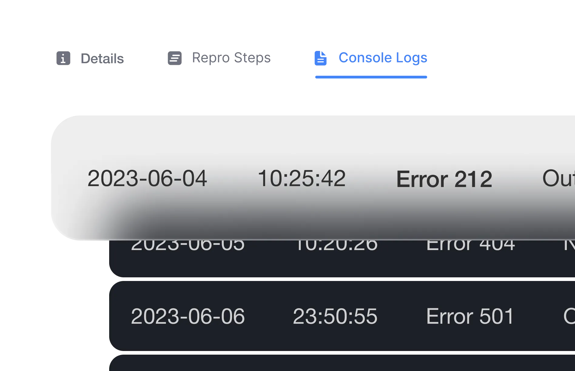 bug report meta data